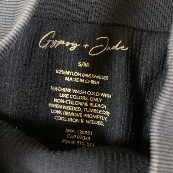 Gypsy And Jade Ribbed Biker Shorts High Waist Stretch Lounge Athleisure S M - Picture 3 of 3